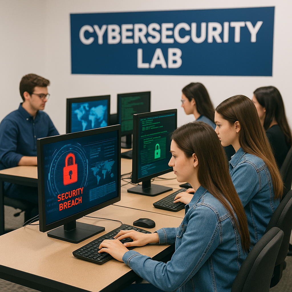 Киберкоопсуздук студенттери лабораторияда